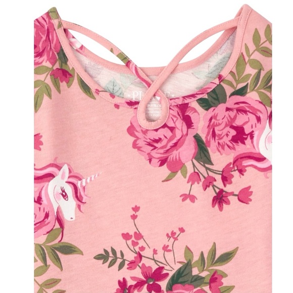 THE CHILDREN’S PLACE | NWT Girls Floral Cut Out Dress in Pink Melon | XS (4) - Picture 5 of 10